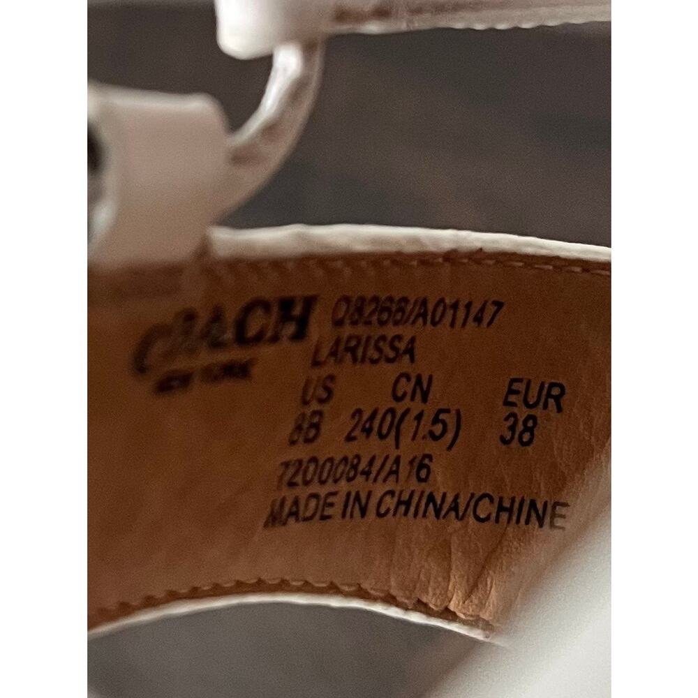 COACH Larissa Leather Lace-Up City Sandals Chunky Heel White Sz 8 Gladiator - Picture 13 of 13